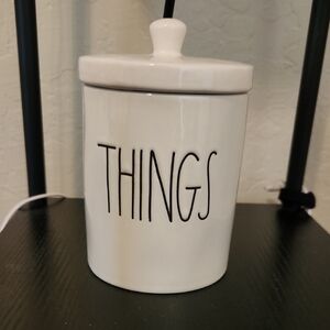 Rae Dunn CeramicTHINGS container with lid Brand New